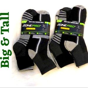 2 Packs of Big & Tall Men Half Cushion Ankle Sock